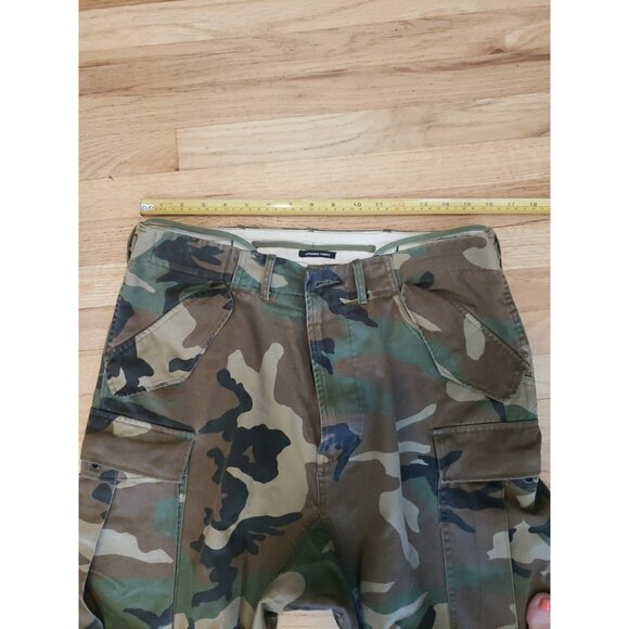 R13 Camo Pants Wide Leg Cargo Crop Green Sz 32 Drop Crotch Japanese Fabric Harem - Picture 16 of 16